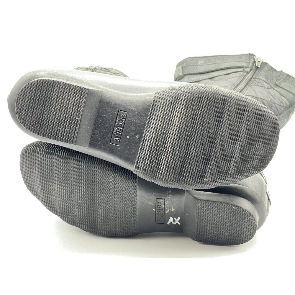 Sperry Saltwater Tall Buckle Nylon Quilt Rain Boot Black Women's Size 7.5 - Picture 10 of 10